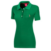 Pakar - Polo Houston Playera tipo polo para mujer color verde