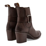 Bota de piel Verde Tabaco para Mujer