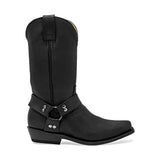 Andre V bota vaquera para hombre negra con arnés