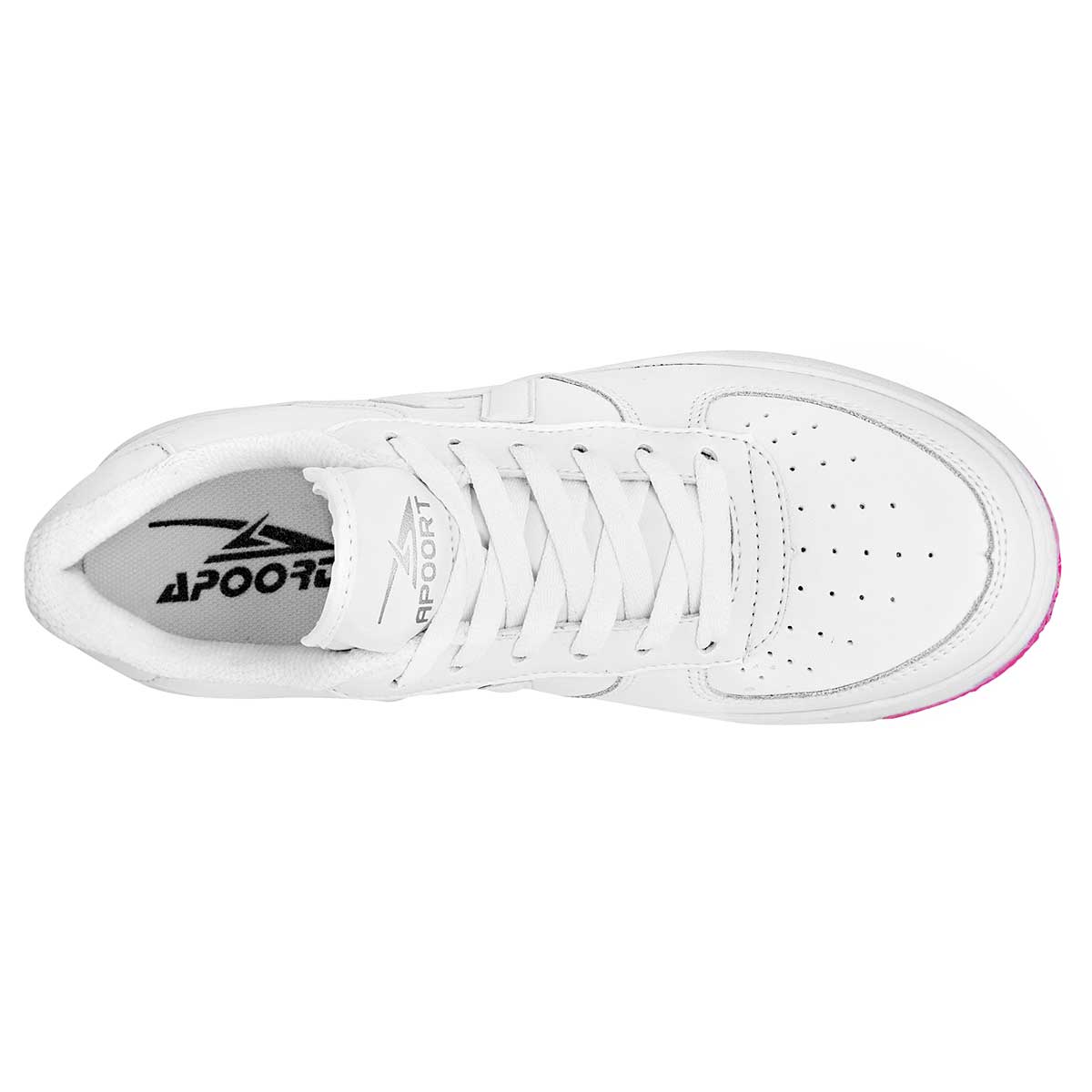 Tenis escolar para niña marca Apoort Blanco cod. 101525