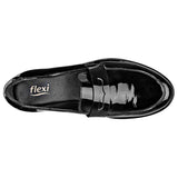 Mocasín escolar charol para joven marca Flexi Negro cod. 103698