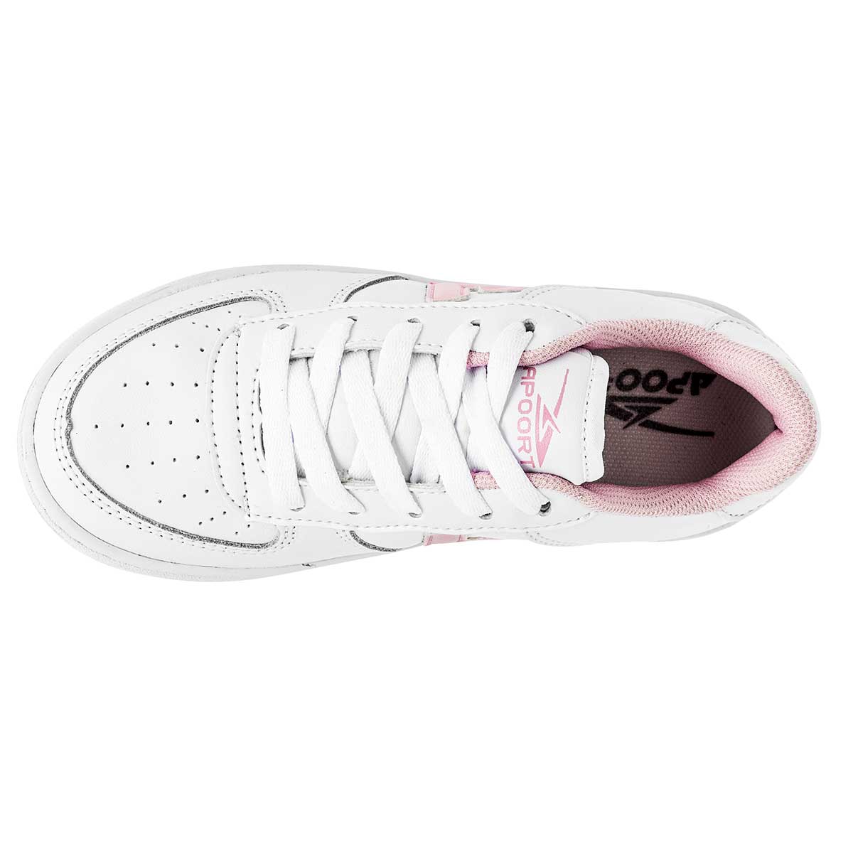 Tenis escolar para niña marca Apoort Blanco cod. 104166