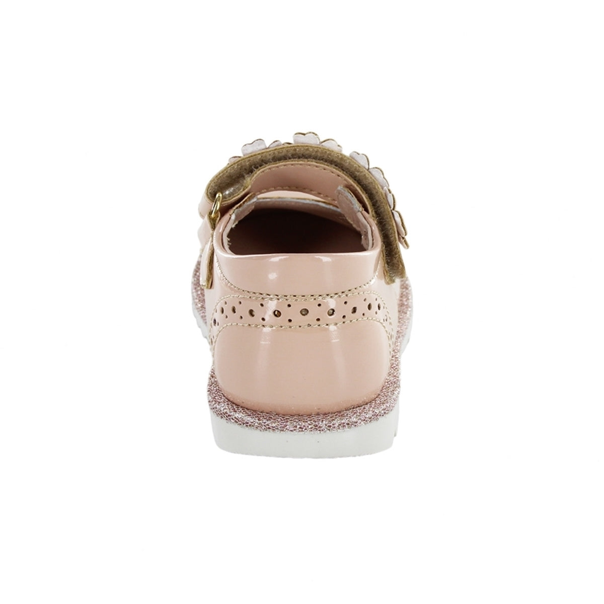 Zapato casual color beige charol para niña marca Coqueta cod. 104349