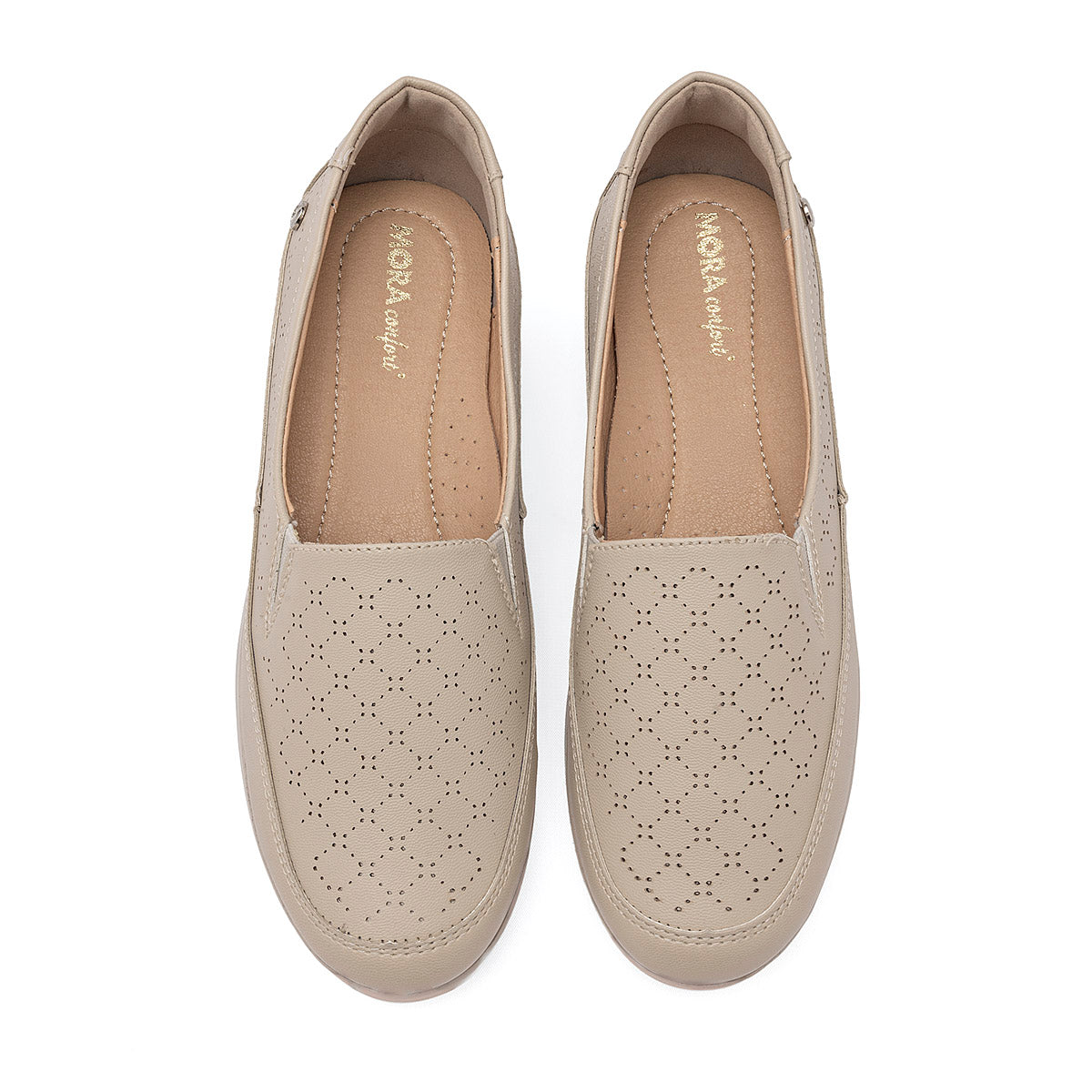 Zapato confort beige Mora Confort para mujer