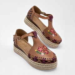 Sandalia artesanal piel Mora Tierra para mujer