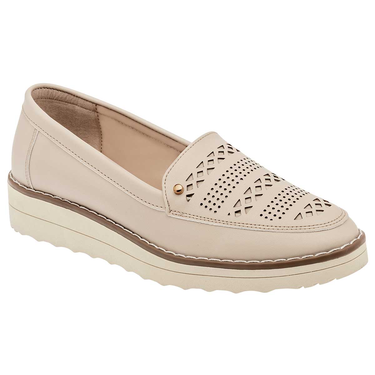 Zapato mocasín casual confort para mujer marca Been Class Beige cod. 108177