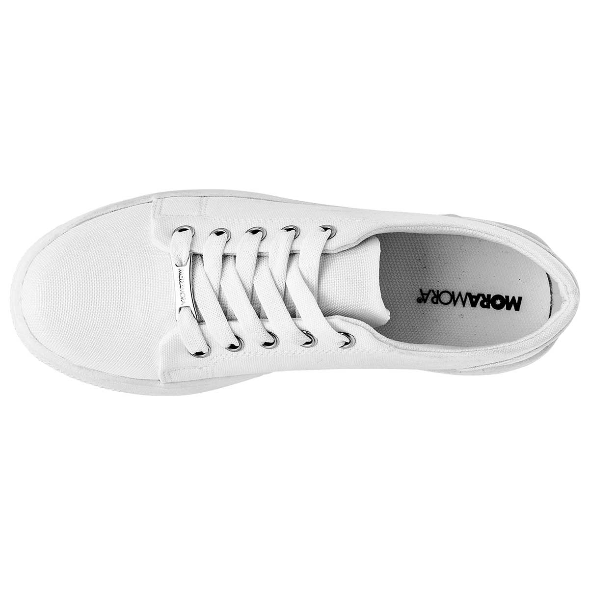 Tenis escolar para joven marca Moramora Blanco cod. 109114