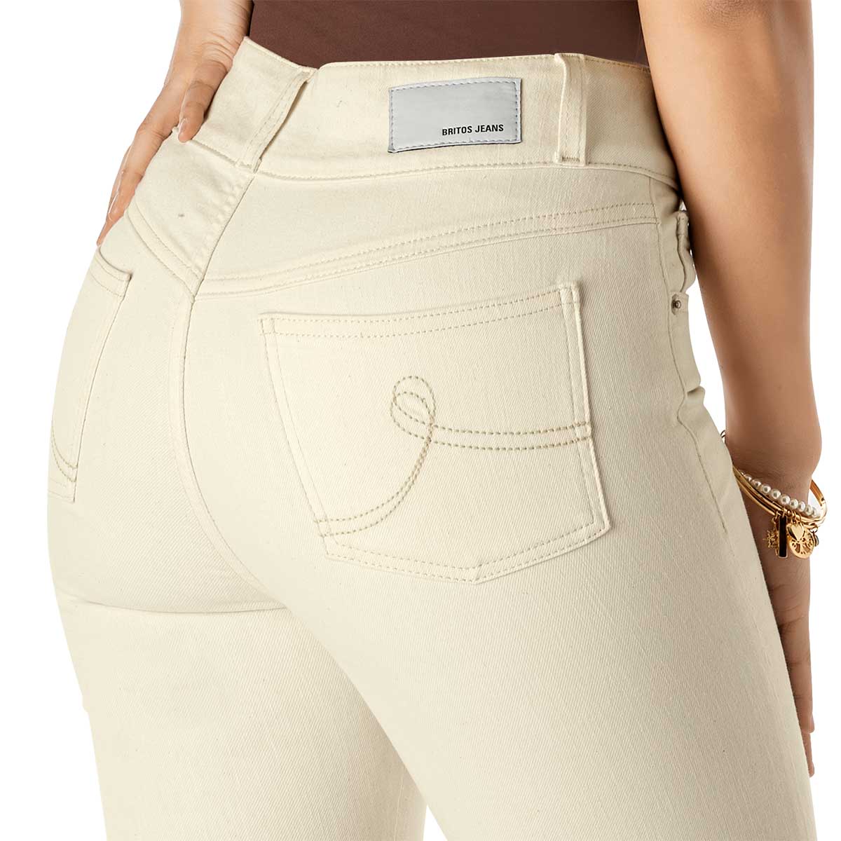 Jeans para mujer marca Felker Beige cod. 109284