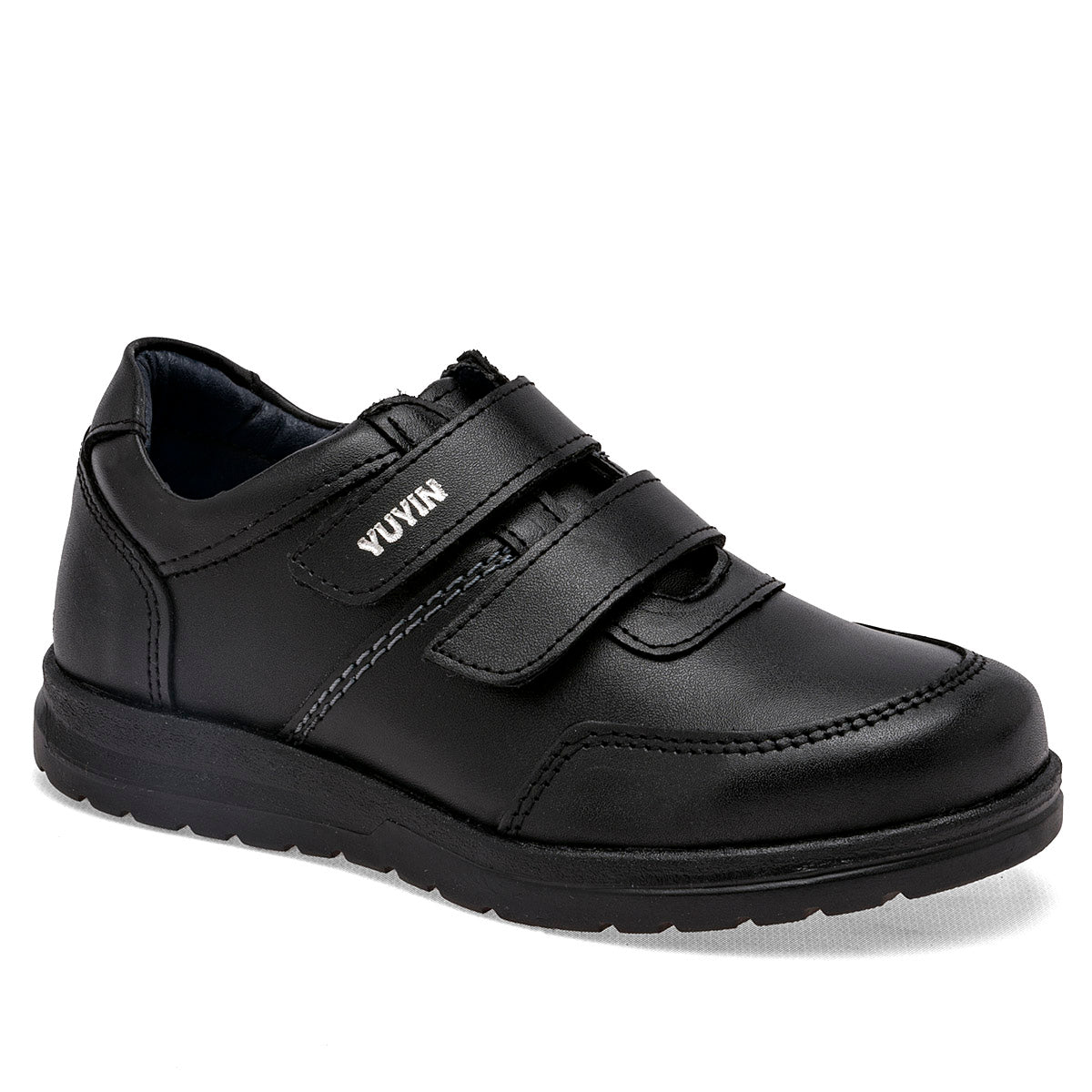 Zapato escolar con velcro para Niño marca Yuyin Negro cod. 111345