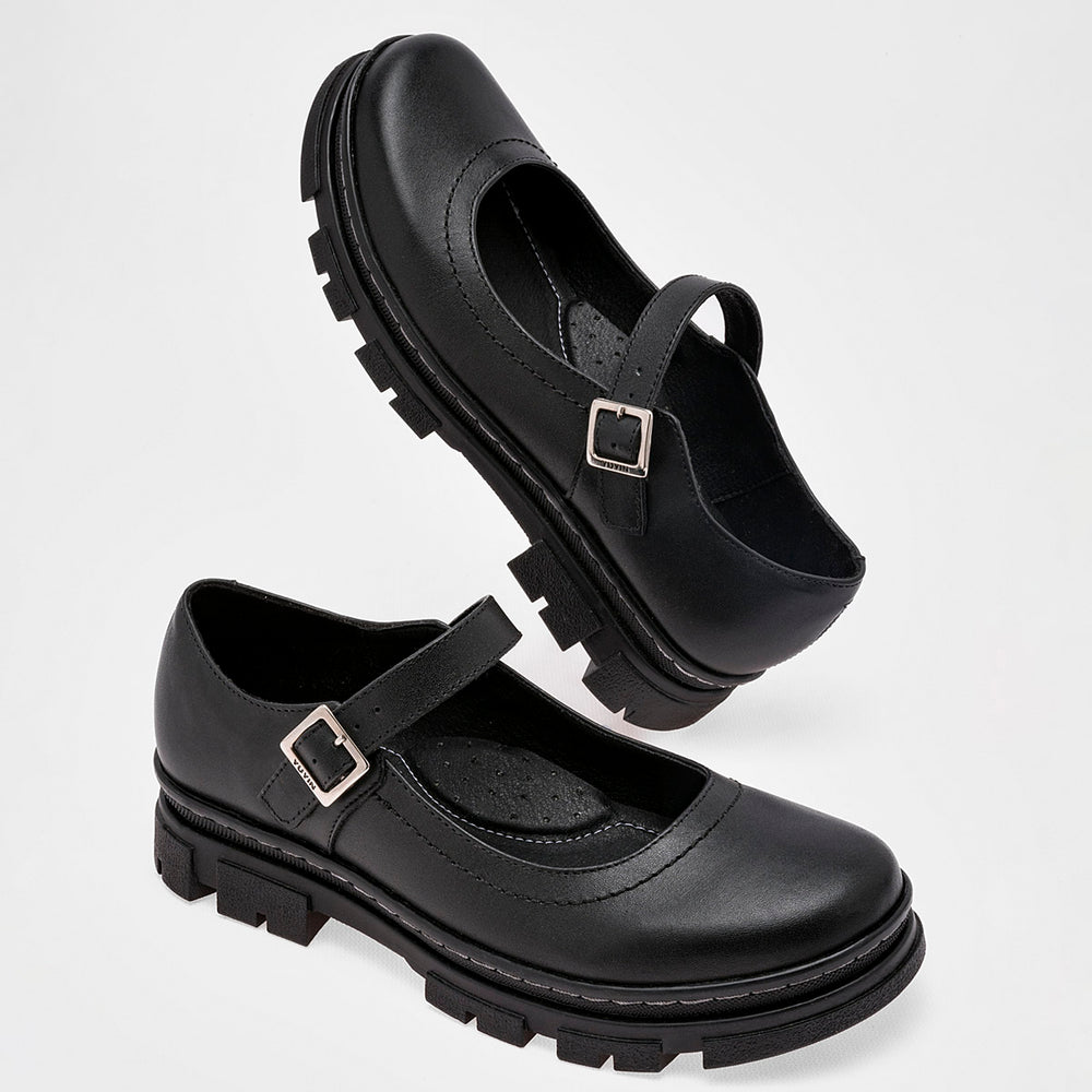 Zapato escolar para Mujer marca Yuyin Negro