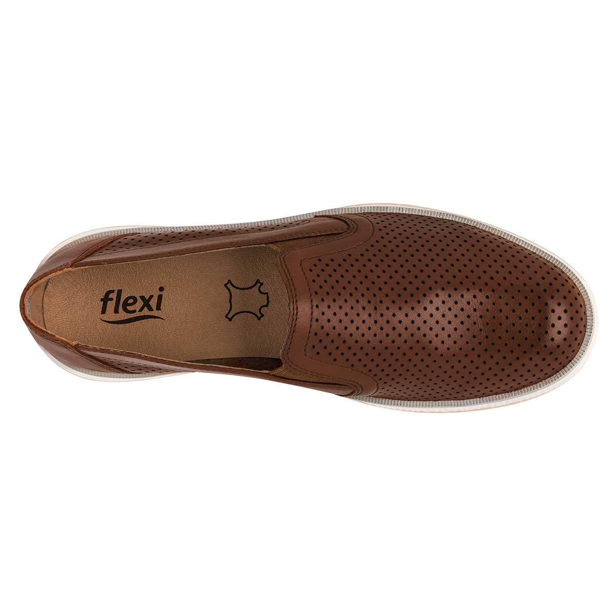 Mocasín casual para mujer marca Flexi Beige cod. 111422