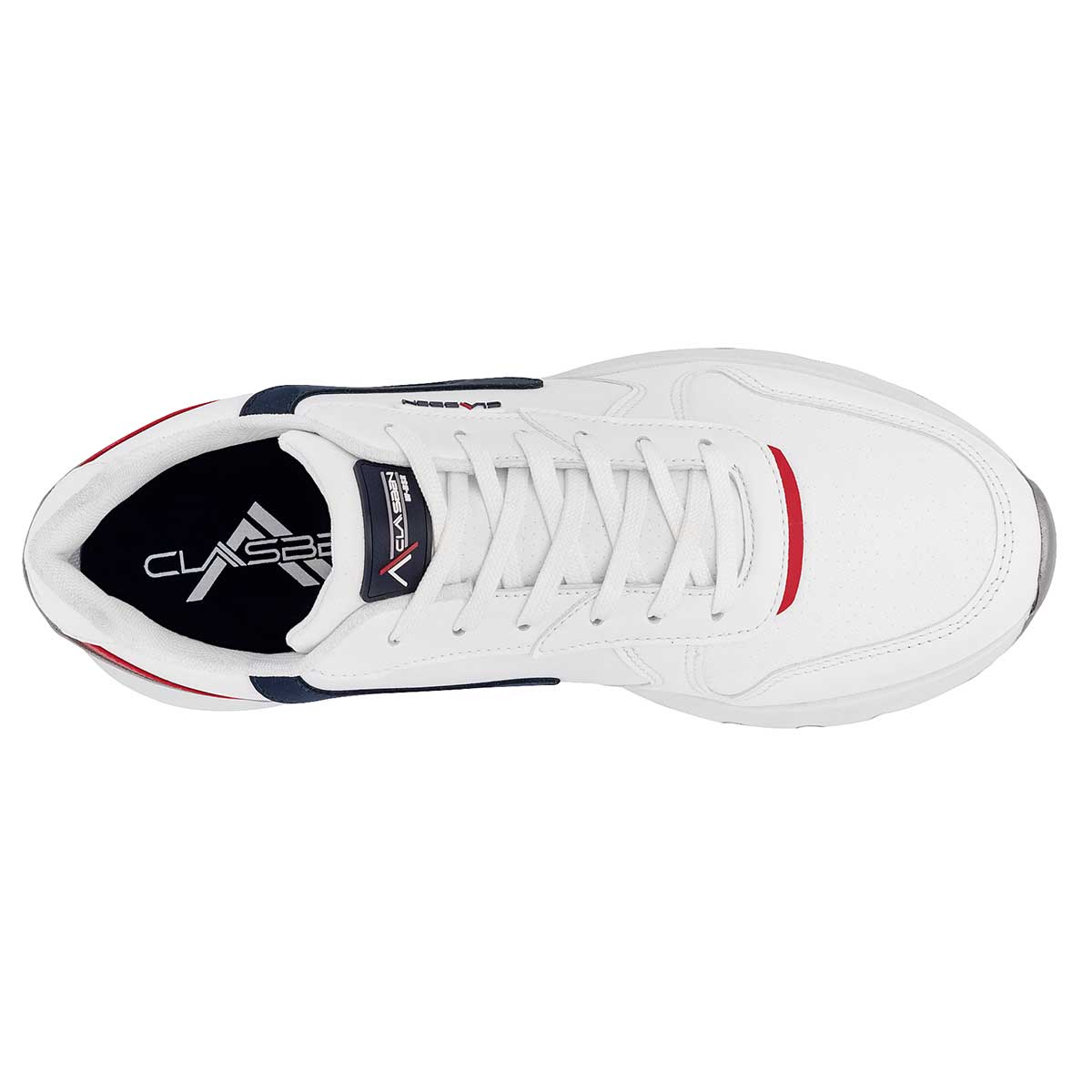 Tenis escolar con agujeta ajustable para joven marca Clasben Blanco cod. 112108