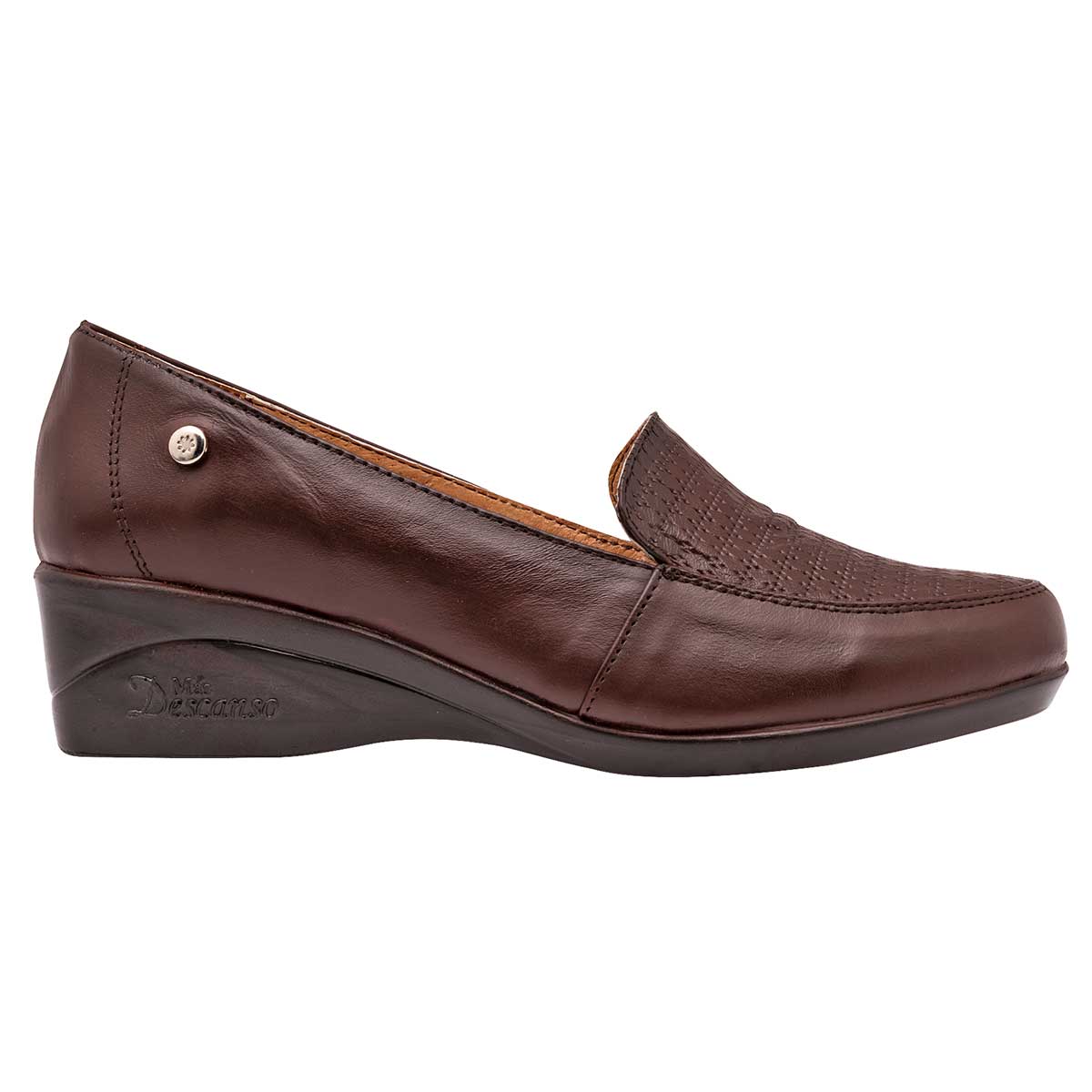 Mocasín confort en piel para mujer marca Mora Confort Café cod. 112515