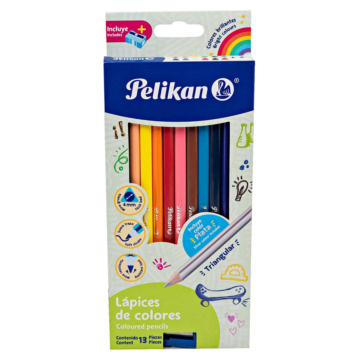 Pakar.com | Tienda online - Lápices de colores triangulares marca Pelikan Multicolor cod. 113391