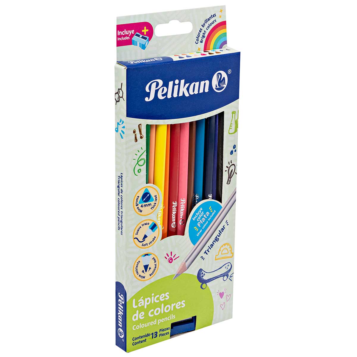 Pakar.com | Tienda online - Lápices de colores triangulares marca Pelikan Multicolor cod. 113391