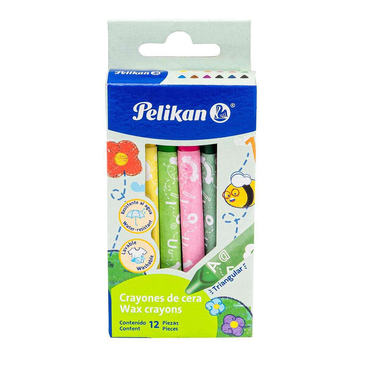 Pakar.com | Tienda online - Crayones de cera triangular con 12 piezas Pelikan