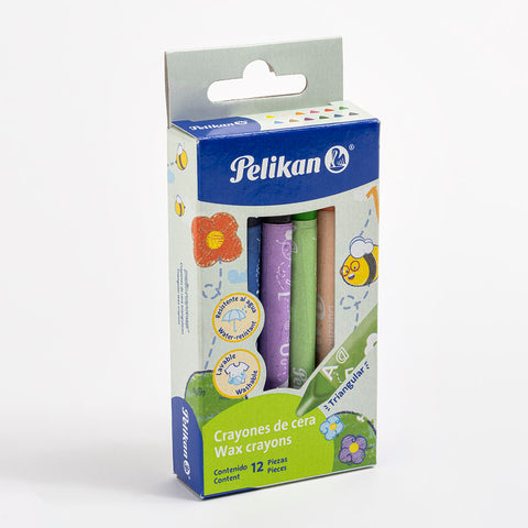 Crayones de cera triangular con 12 piezas  Pelikan
