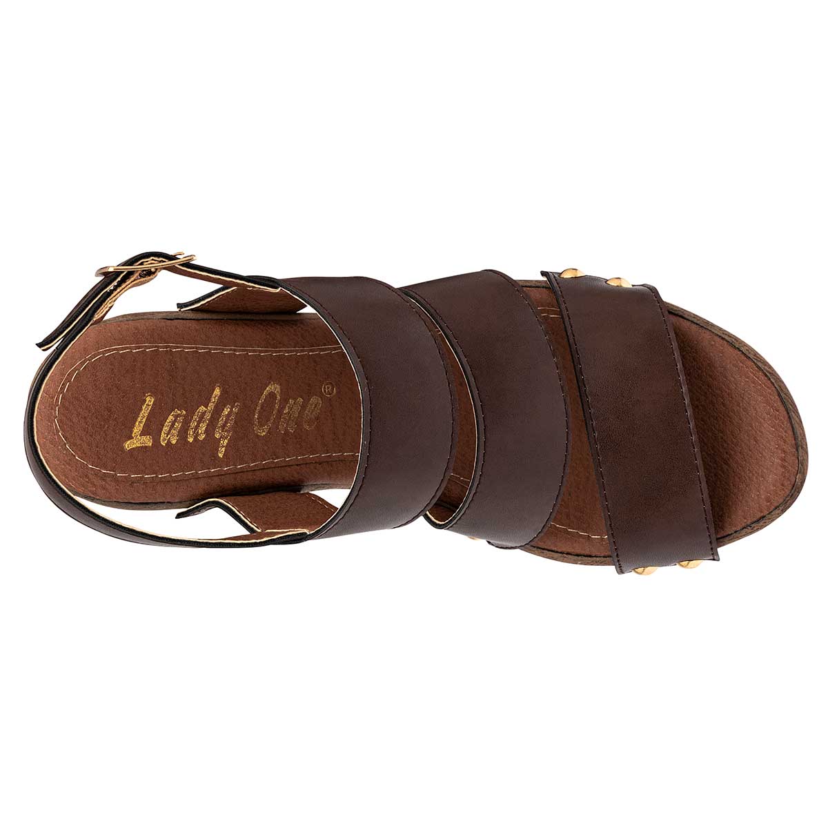 Sandalia para mujer marca Lady One Café cod. 116970