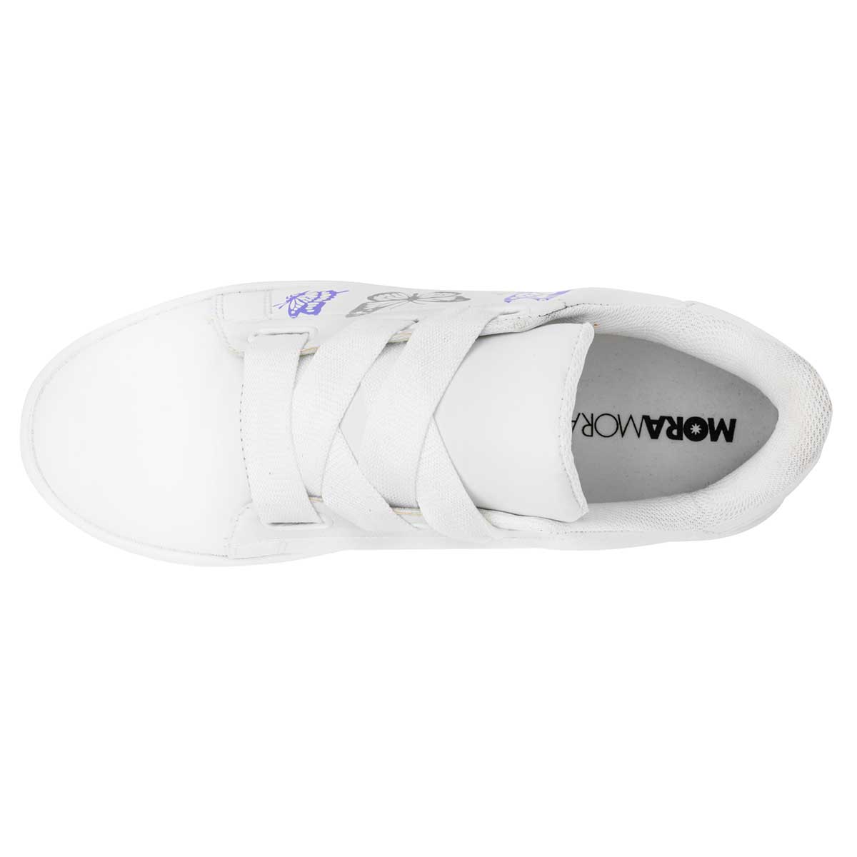 Tenis escolar para joven marca Moramora Blanco cod. 117098