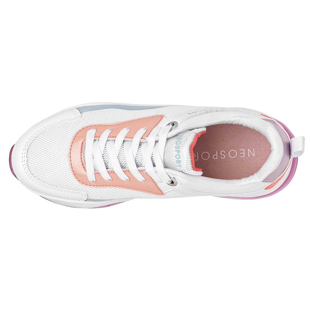 Tenis escolar para joven marca Neosport Blanco cod. 117170