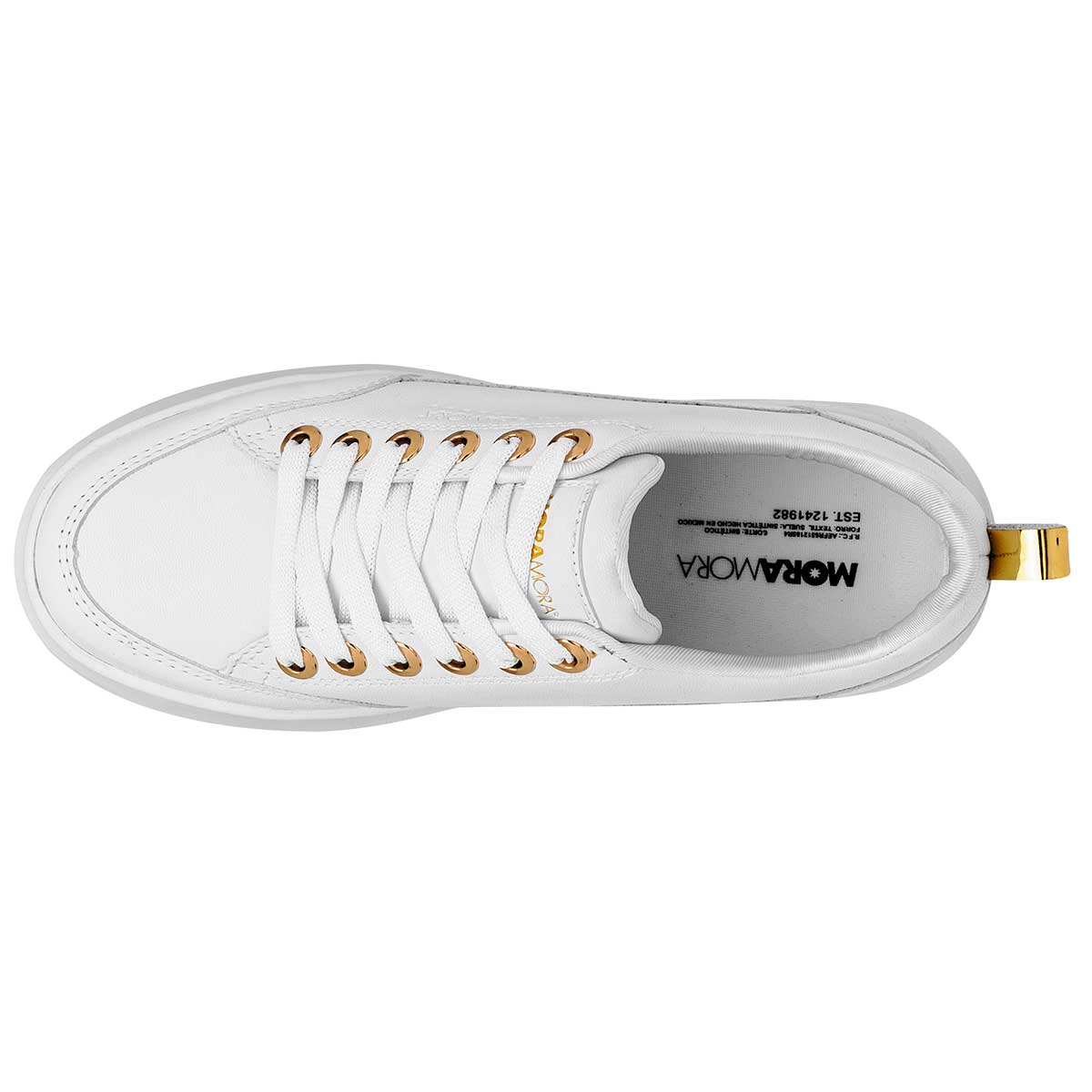 Tenis escolar para joven marca Moramora Blanco cod. 117171