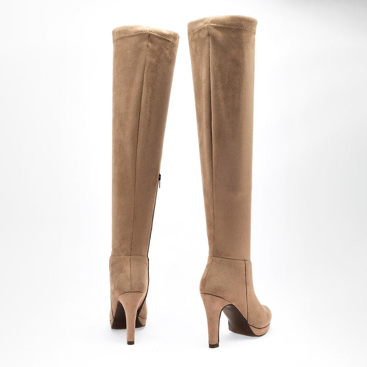 Bota caña larga para mujer marca Pietro Alessandro Beige cod. 120919