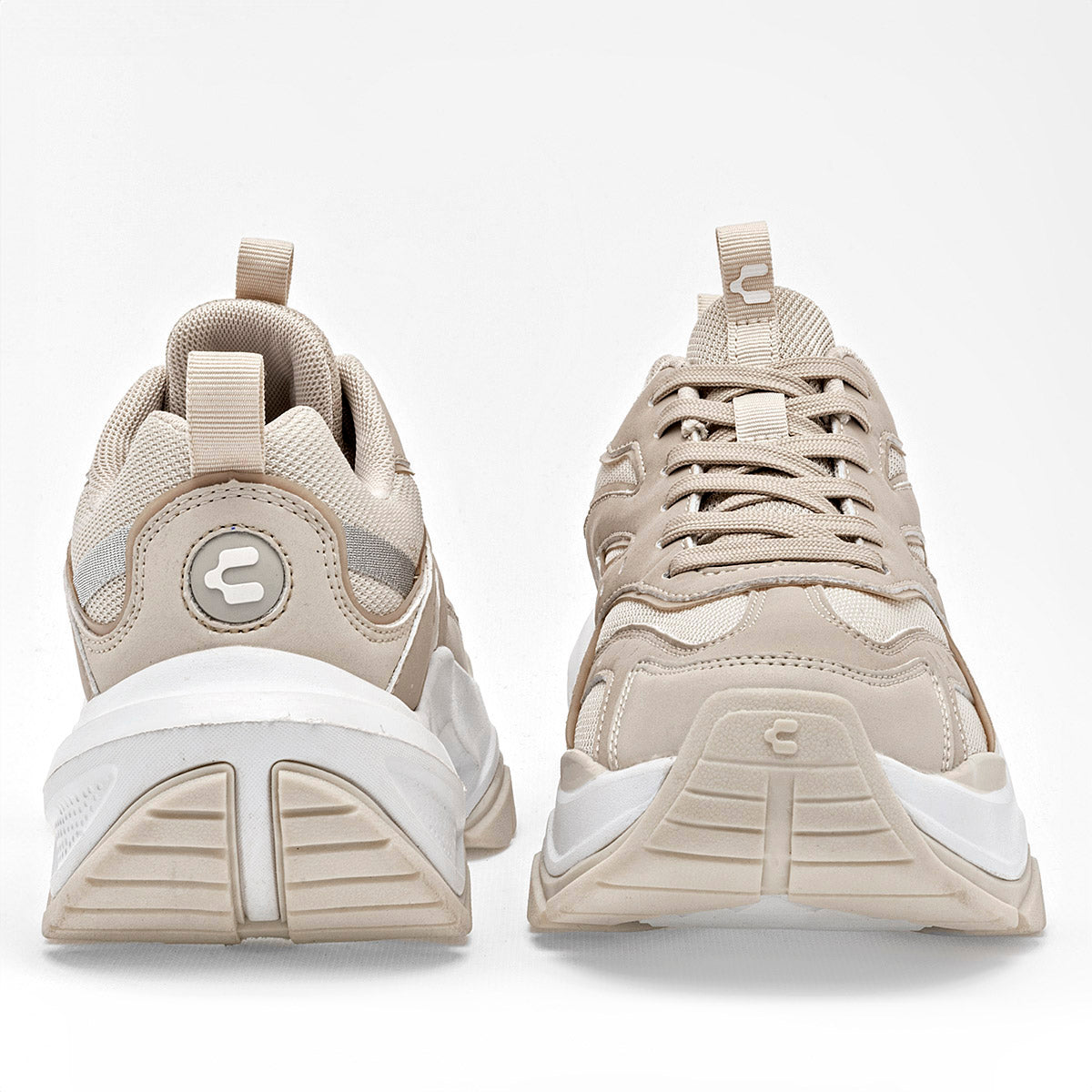 Tenis sneakers chunky para mujer marca Charly Beige cod. 124420