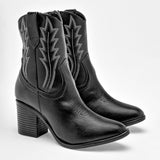 Bota vaquera western para mujer marca Mary Cecy Negro cod. 124653