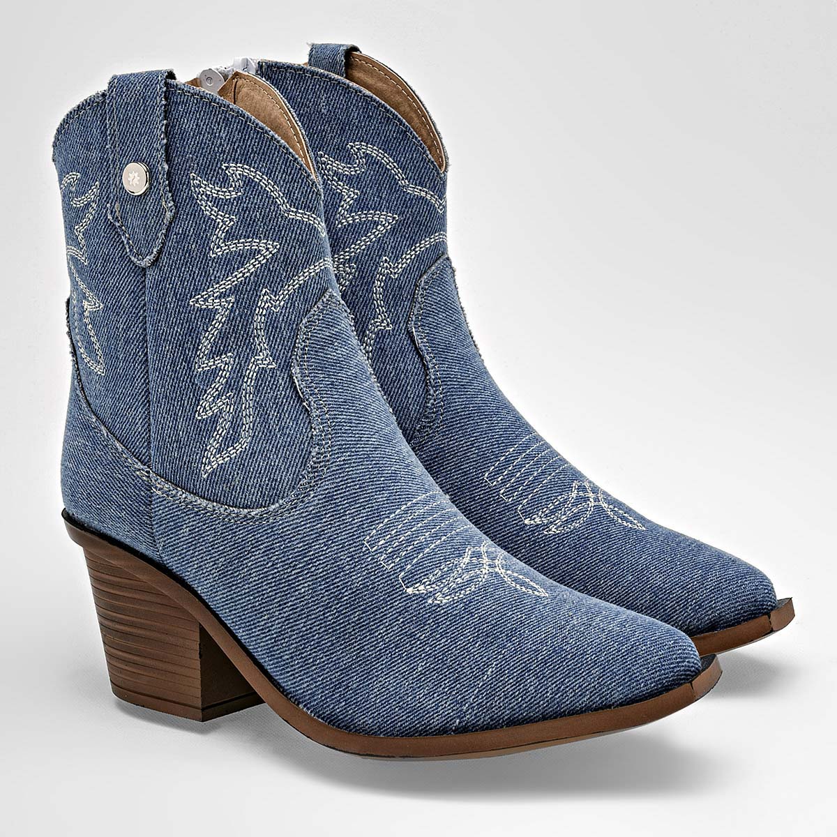 Botín tipo cowboy para mujer marca Moramora Azul cod. 124660