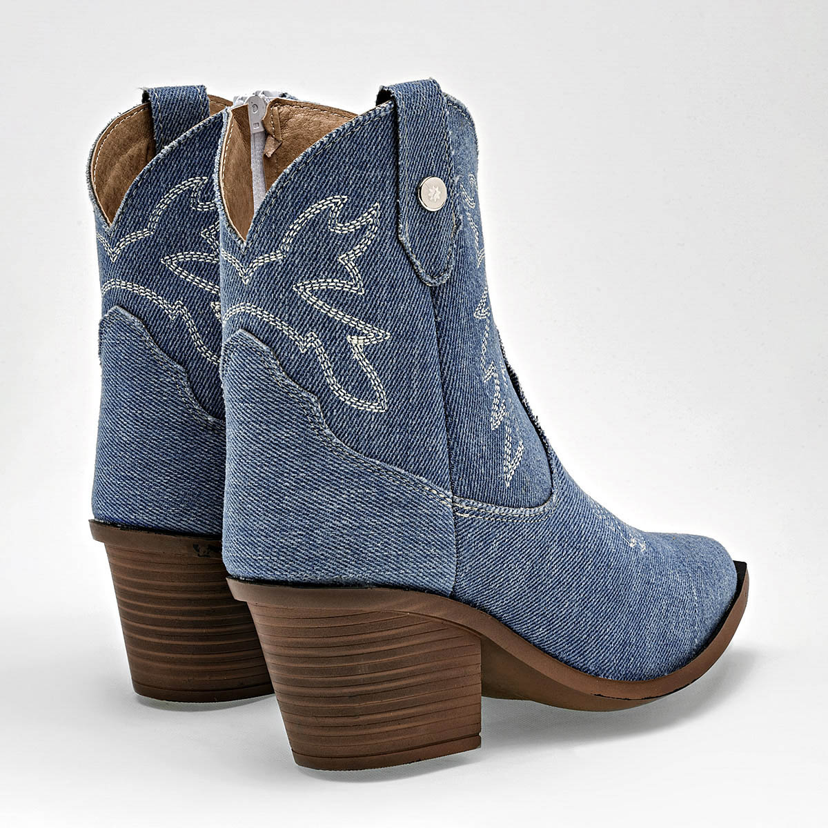 Botín tipo cowboy para mujer marca Moramora Azul cod. 124660