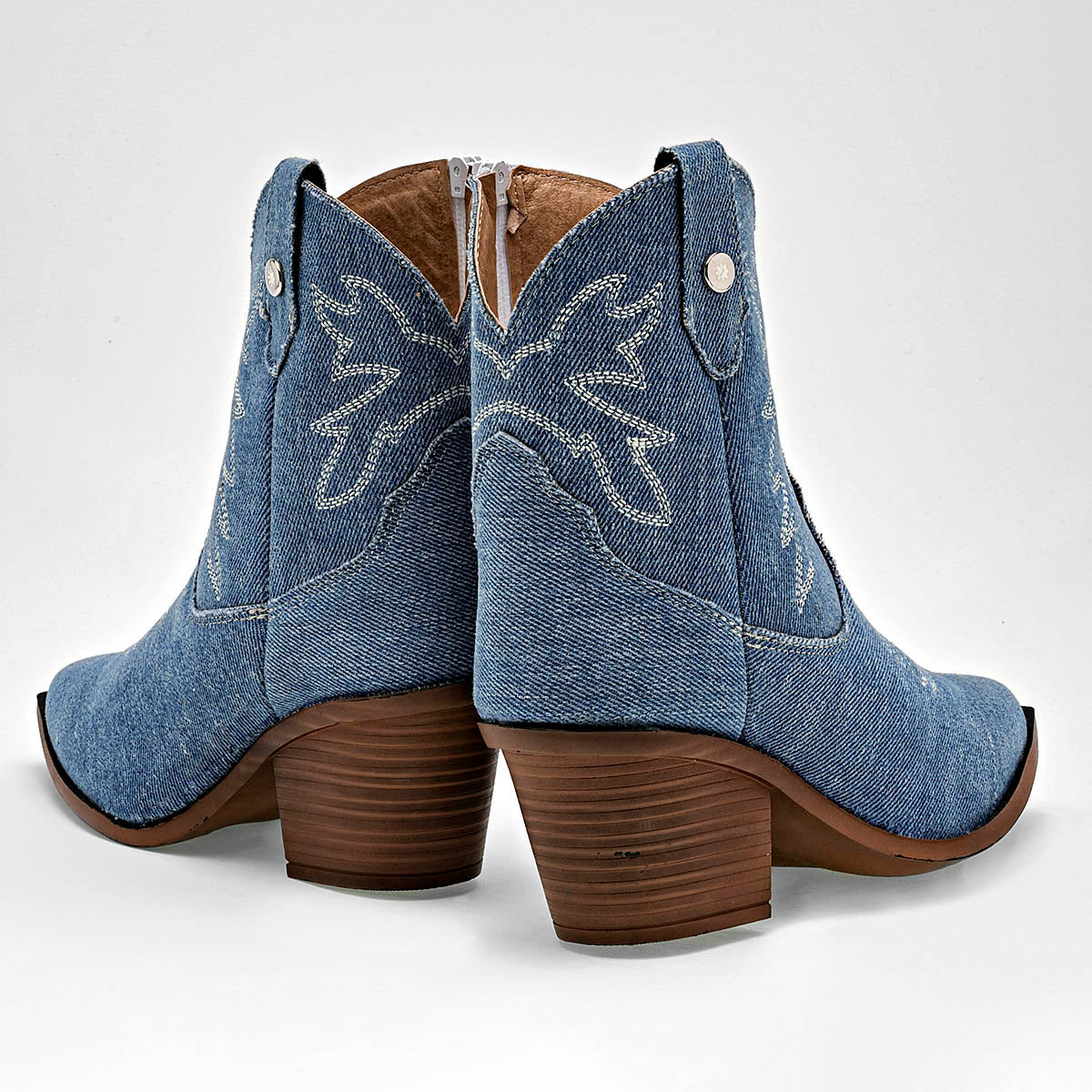 Botín tipo cowboy para mujer marca Moramora Azul cod. 124660