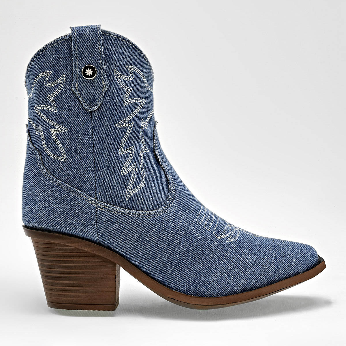 Botín tipo cowboy para mujer marca Moramora Azul cod. 124660