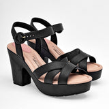 Sandalia plataforma para mujer marca Modare Negro cod. 124679