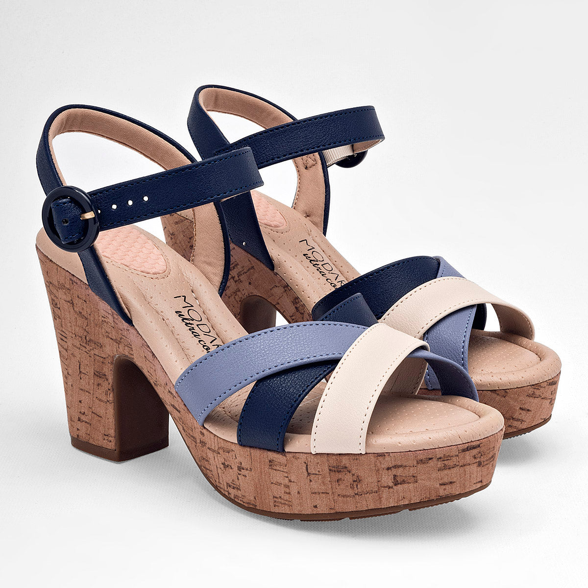 Sandalia plataforma para mujer marca Modare Azul marino cod. 124681