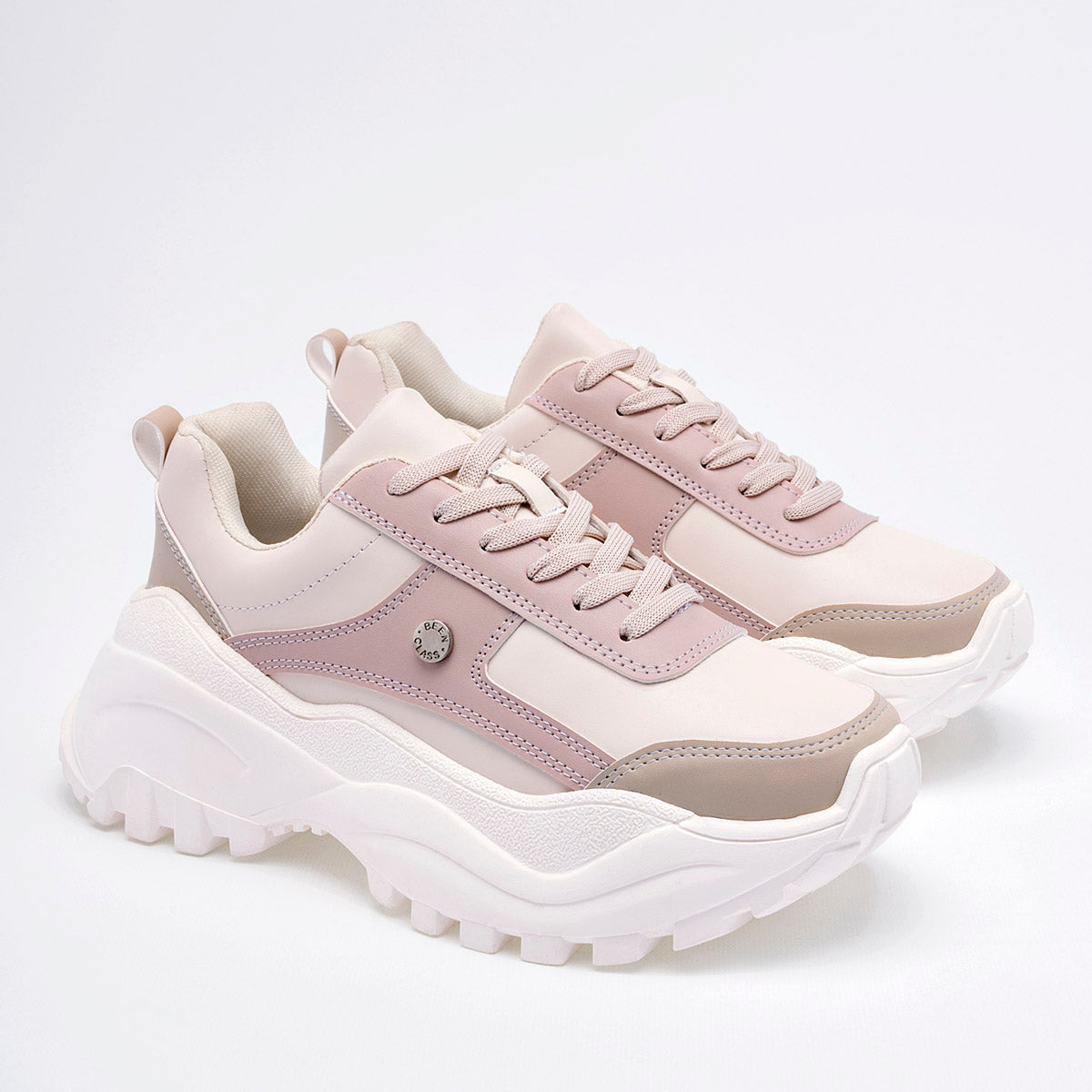 Tenis sneakers chunky para mujer marca Been Class Marfil cod. 124784