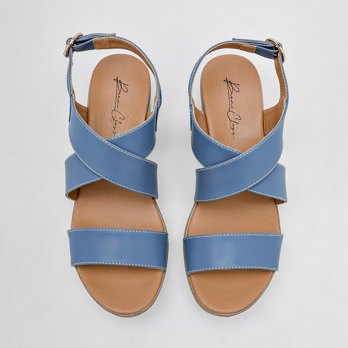 Sandalia Cuña para mujer marca Been Class Azul cod. 124793