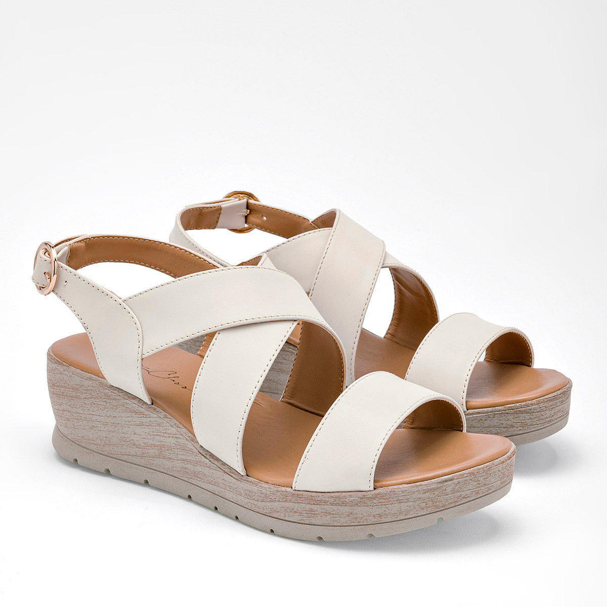 Sandalia Cuña para mujer marca Been Class Marfil cod. 124794