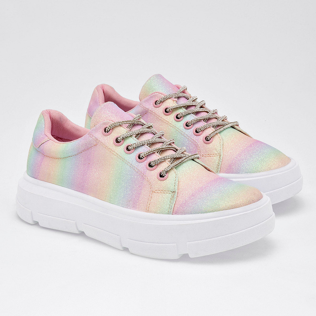 Tenis sneakers glitter para mujer marca Celex Multicolor cod. 124896