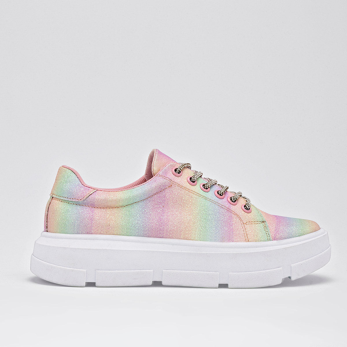 Tenis sneakers glitter para mujer marca Celex Multicolor cod. 124896