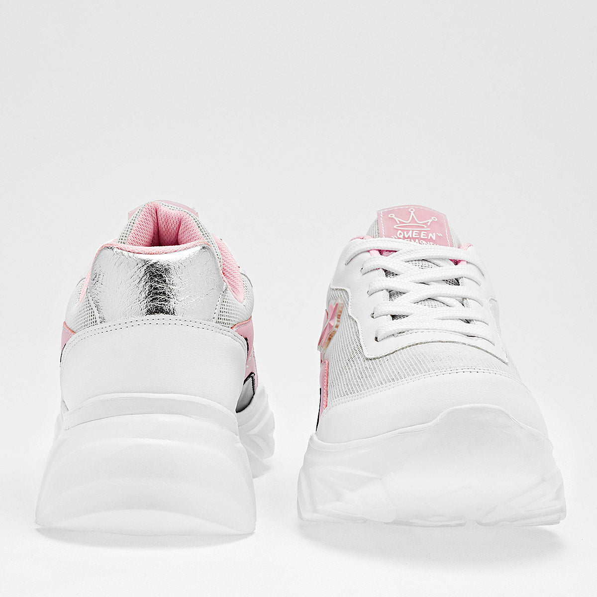 Tenis sneakers chunky para mujer marca Clasben Plata cod. 124939