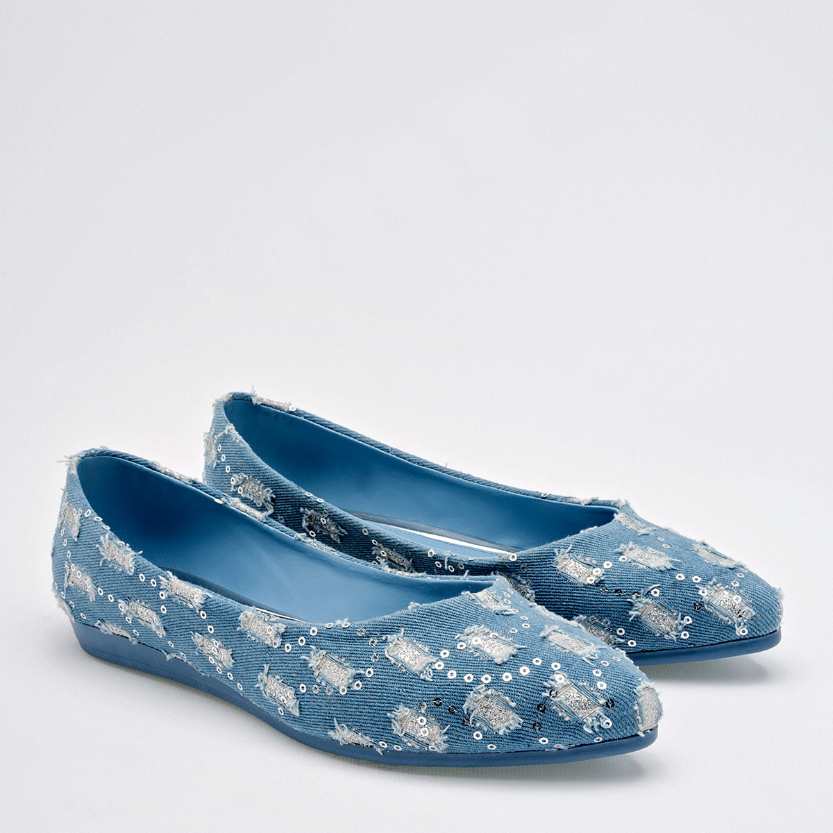 Balerina Flat mezclilla para mujer marca Clasben Azul cod. 124957