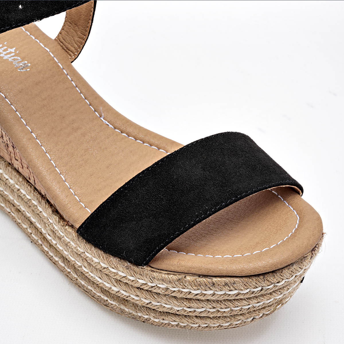 Sandalia plataforma Yute para mujer marca D'Cristian Negro cod. 125022