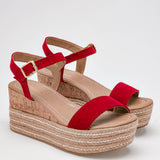 Sandalia plataforma Yute para mujer marca D'Cristian Rojo cod. 125023