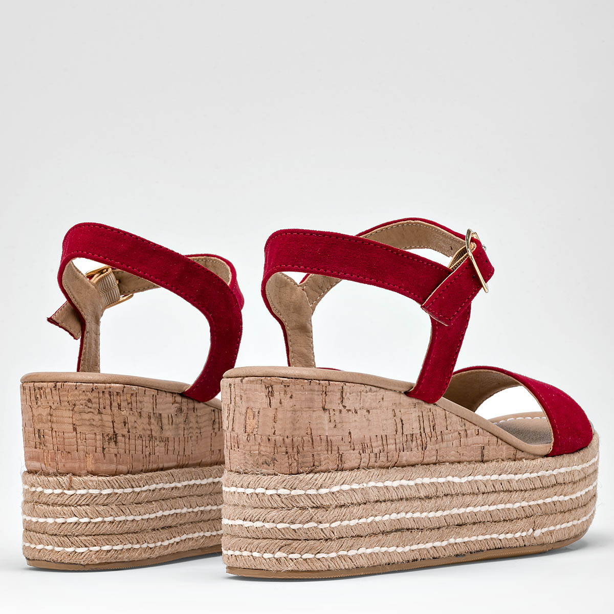 Sandalia plataforma Yute para mujer marca D'Cristian Rojo cod. 125023