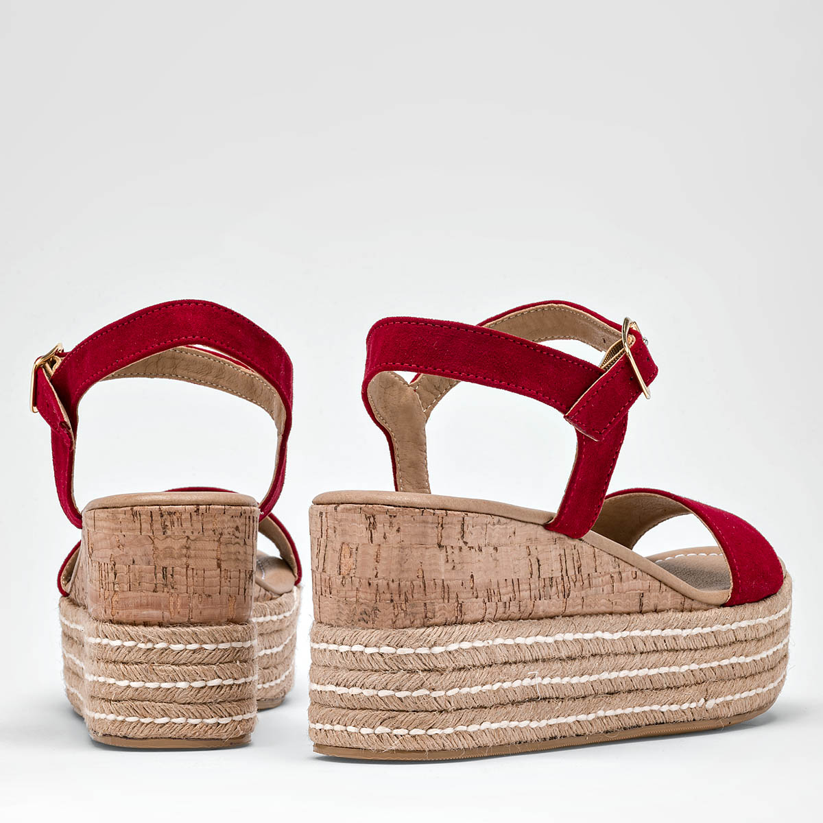 Sandalia plataforma Yute para mujer marca D'Cristian Rojo cod. 125023