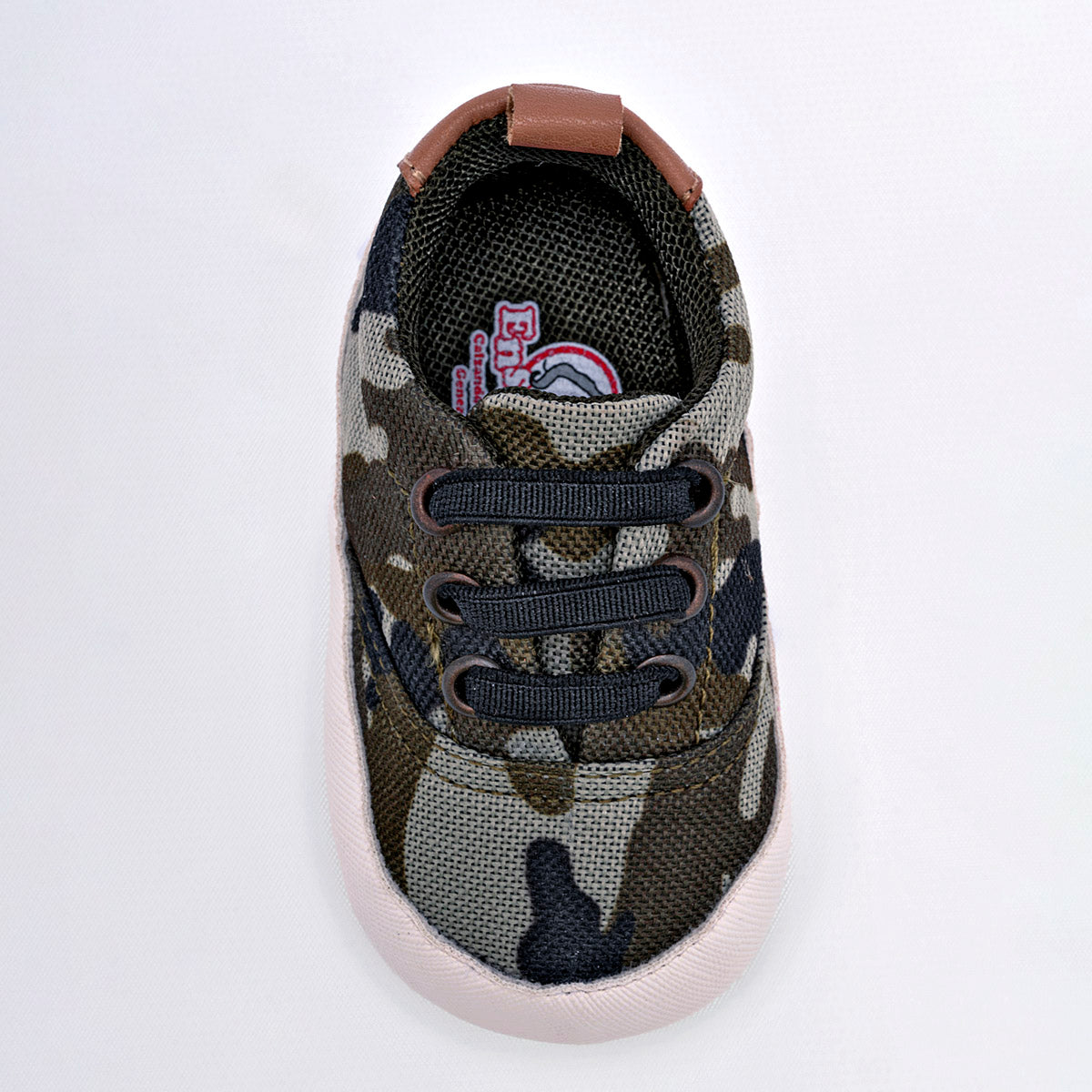 Tenis cintas camouflage para bebé Niño marca Ensueño Olivo cod. 125074