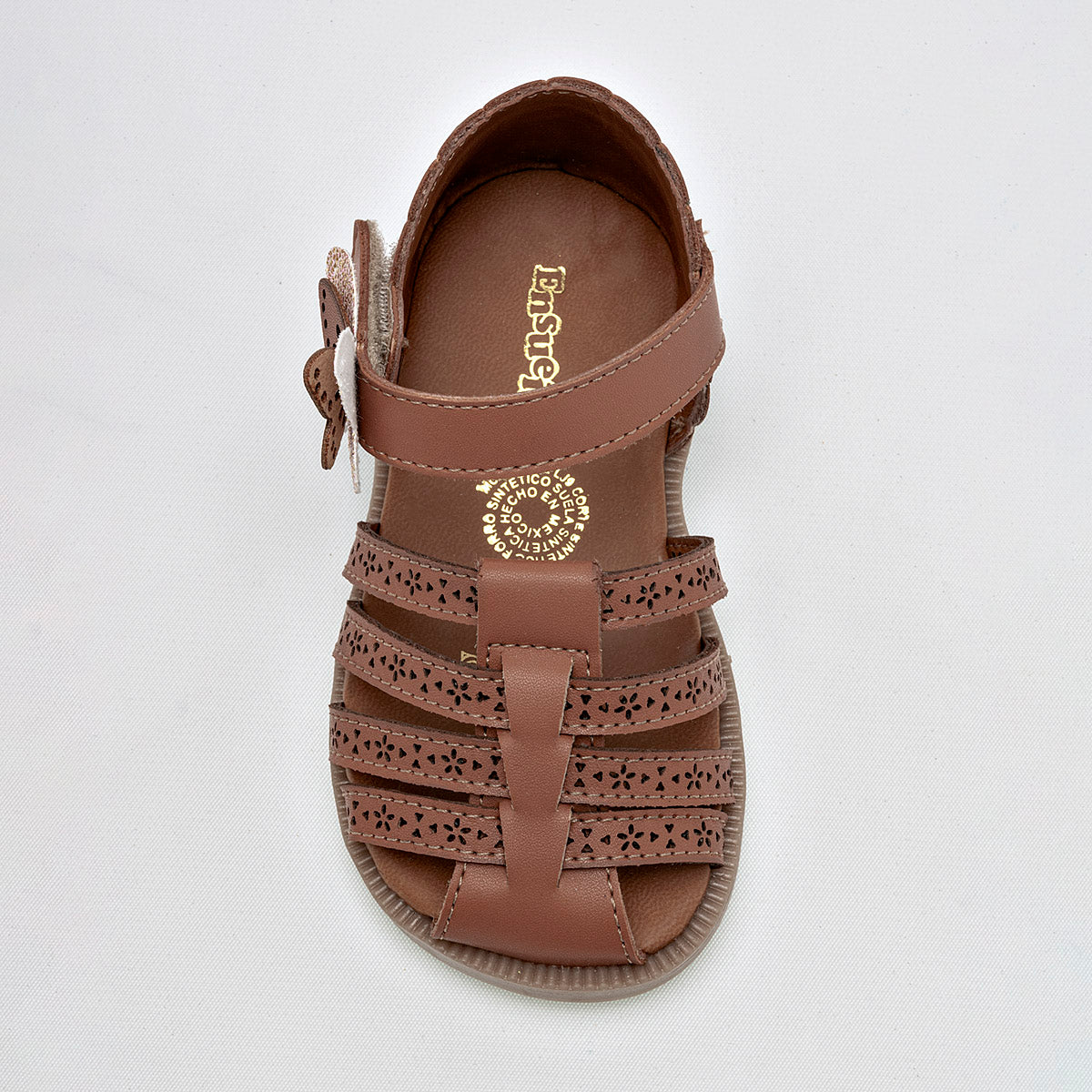 Sandalia para niña bebé. marca Ensueño Camel cod. 125088