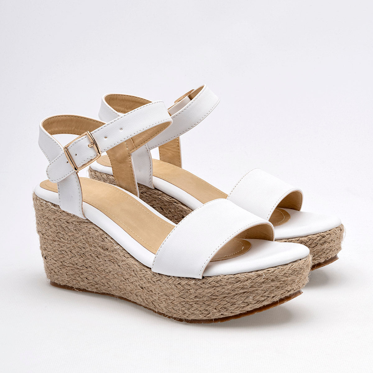 Sandalia Plataforma yute para mujer marca First Avenue Blanco cod. 125157