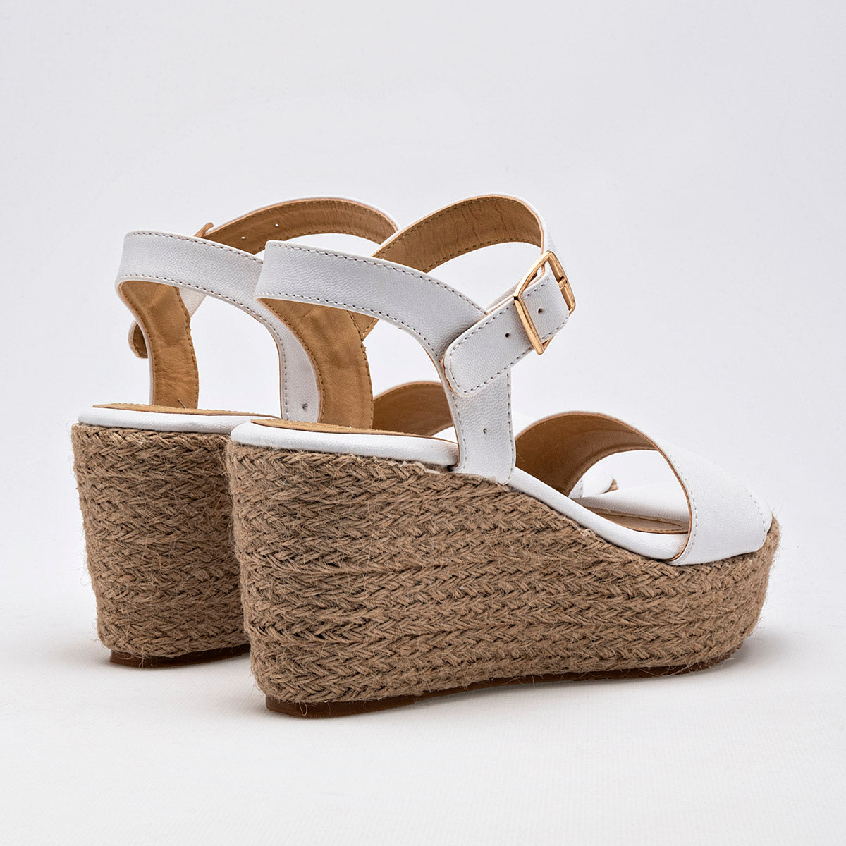 Sandalia Plataforma yute para mujer marca First Avenue Blanco cod. 125157