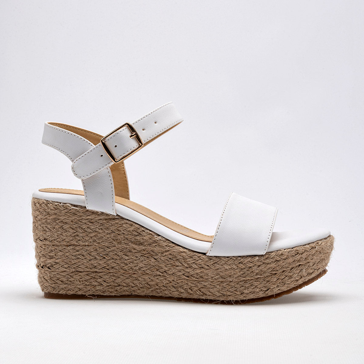 Sandalia Plataforma yute para mujer marca First Avenue Blanco cod. 125157